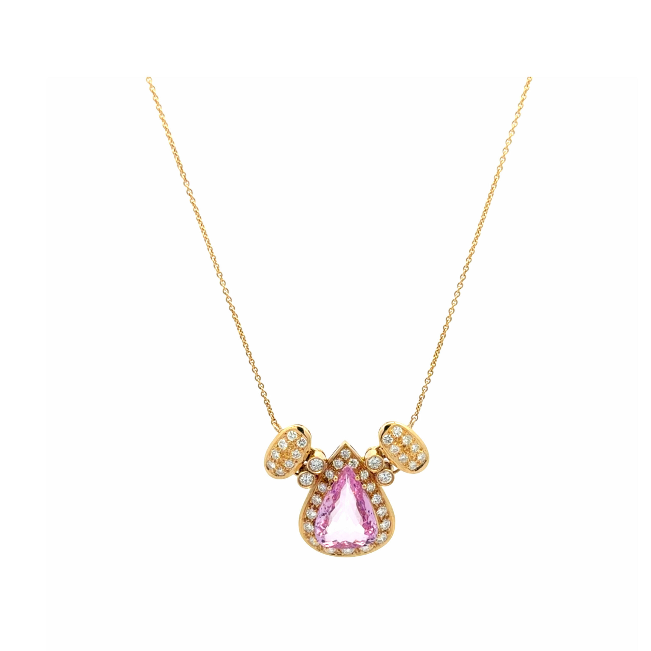 "Pink Love" - Vintage Collier aus 14kt Gelbgold mit Diamanten