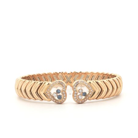 "Happy Hearts" - Vintage Chopard Armreif in 18kt Gelbgold mit Diamanten