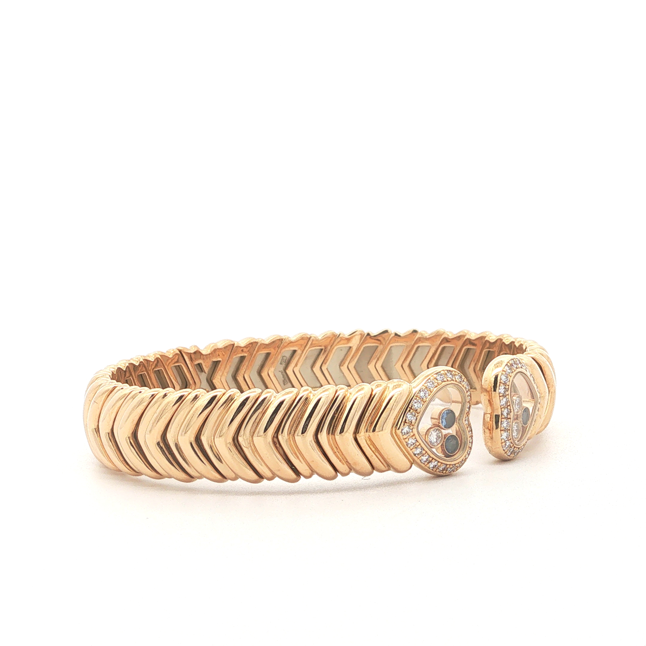 "Happy Hearts" - Vintage Chopard Armreif in 18kt Gelbgold mit Diamanten