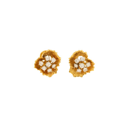 "Goldene Blüte" - Vintage Ohrclips in 14 Karat Gelbgold
