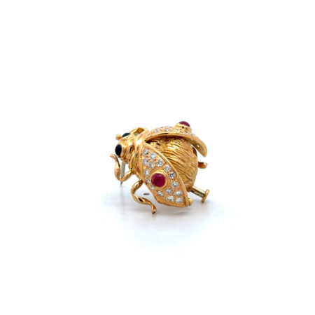 "Glückskäfer" - Vintage Brosche im Motiv eines Käfers in 18 Karat Gelbgold