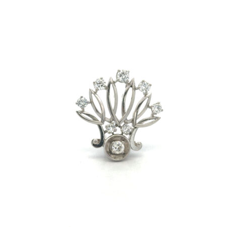 "Kostbare Eleganz" - Vintage Brosche mit Brillanten in Platin