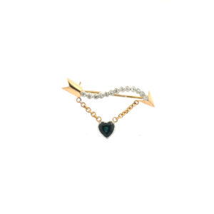 "Pfeil der Liebe" - Vintage Brosche in 14 Karat Gelbgold