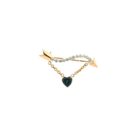 "Pfeil der Liebe" - Vintage Brosche in 14 Karat Gelbgold
