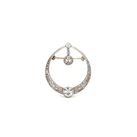 "Circle of Light" - Antike Brosche besetzt mit Diamanten