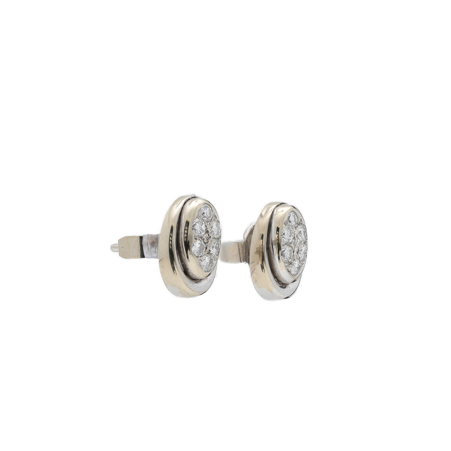 "Feine Anmut" - Vintage Ohrstecker mit Brillanten in 18 Karat Weißgold