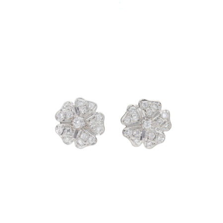 "Flower in white" - Vintage Ohrstecker in Weißgold