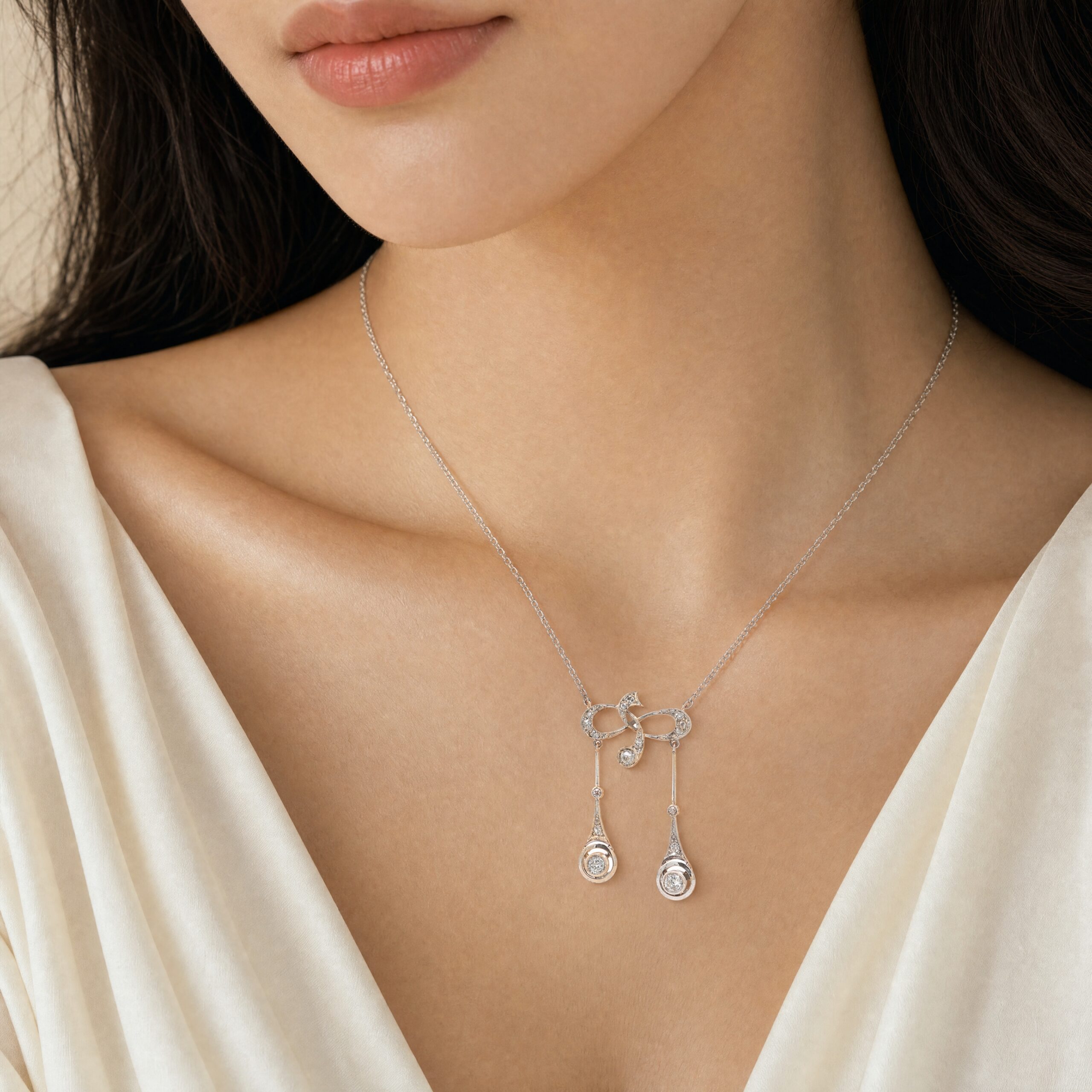 "Schleifenzauber" - Antikes Collier in 14 Karat Gold