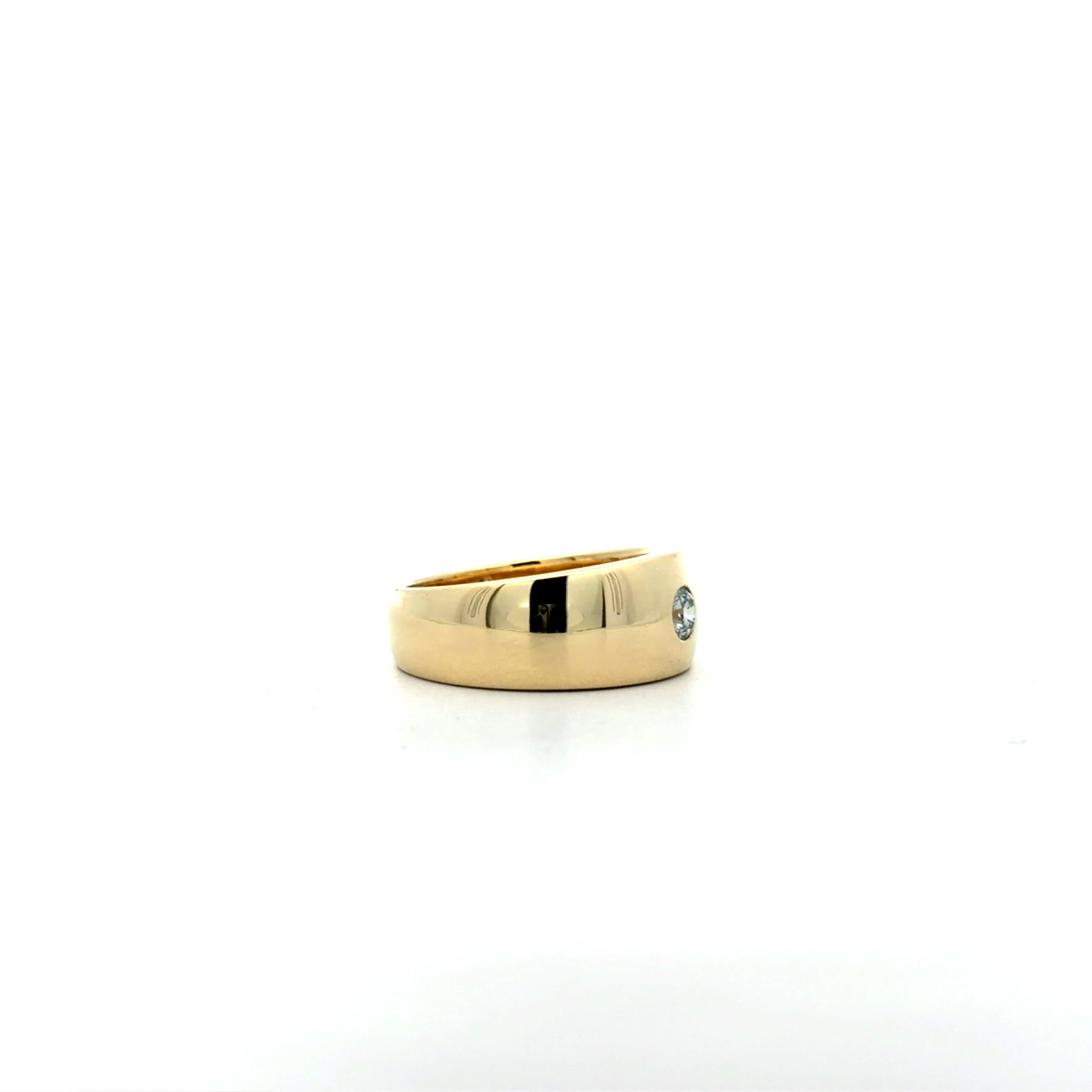 "Ewiges Band" - Vintage Band Ring in 14kt Gelbgold mit Brillant - Juwelier Steiger