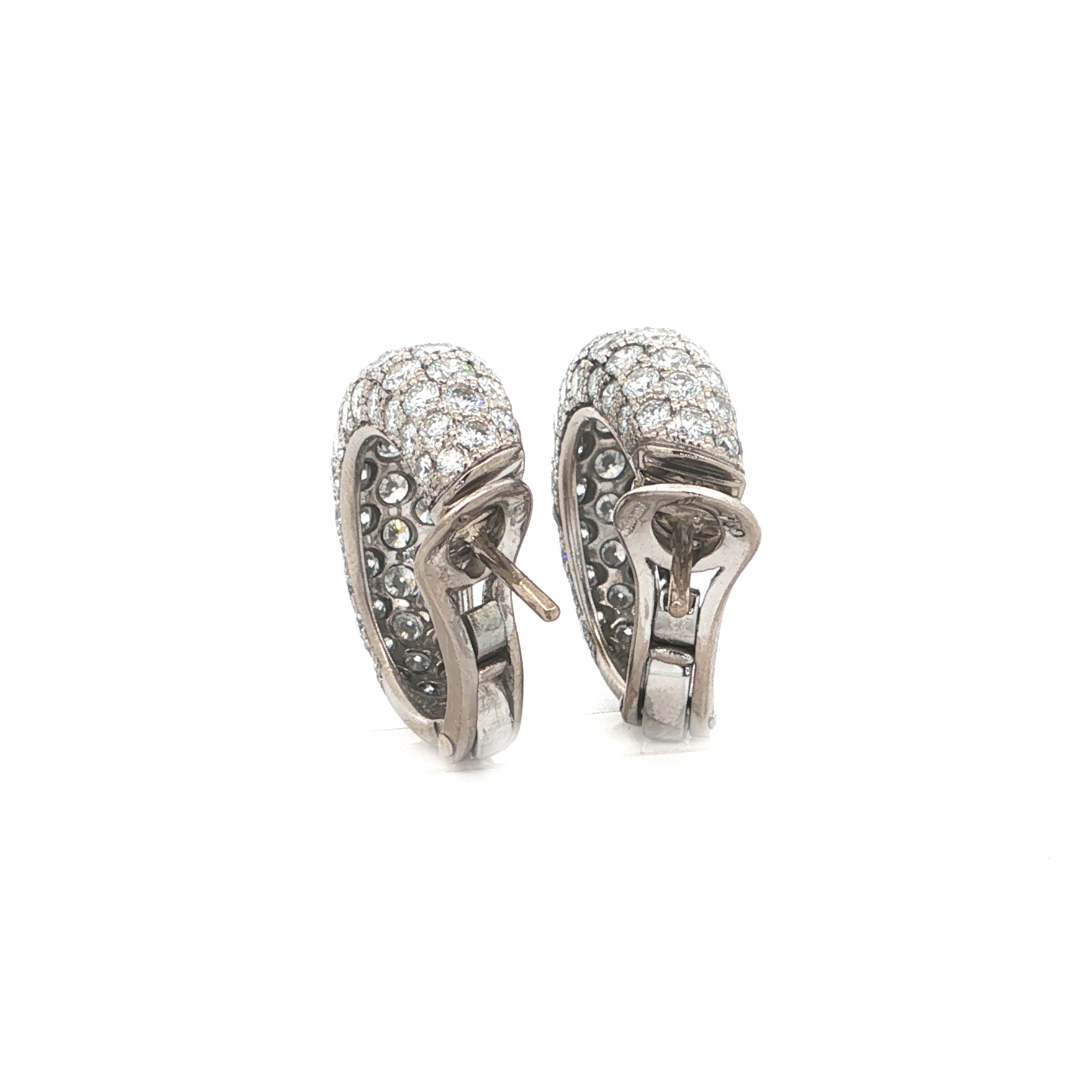 "It´s Chopard" - Vintage Pavé Creolen in 18kt Weißgold mit Brillanten zus. ca. 2,40ct