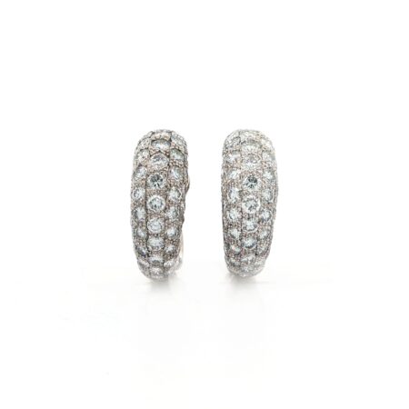 "It´s Chopard" - Vintage Pavé Creolen in 18kt Weißgold mit Brillanten zus. ca. 2,40ct