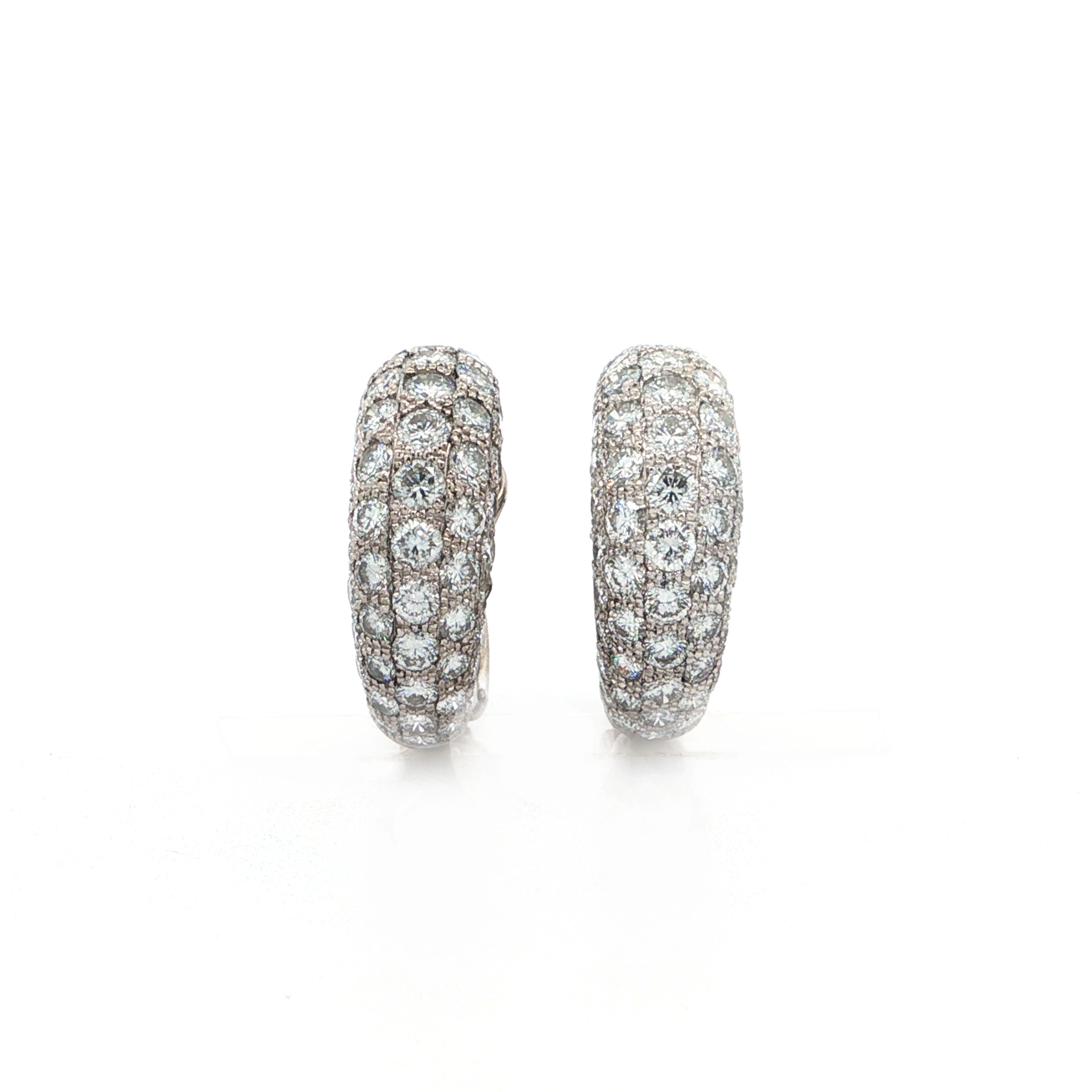 "It´s Chopard" - Vintage Pavé Creolen in 18kt Weißgold mit Brillanten zus. ca. 2,40ct