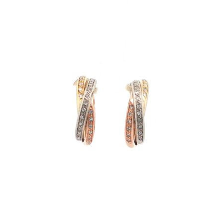 "Tricolor Twist" - Vintage Creole aus 14kt Gold mit Diamanten