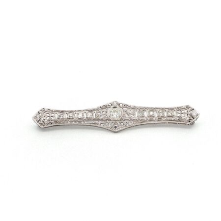 "Élégance 1920" - Antike Brosche aus Platin mit Diamanten