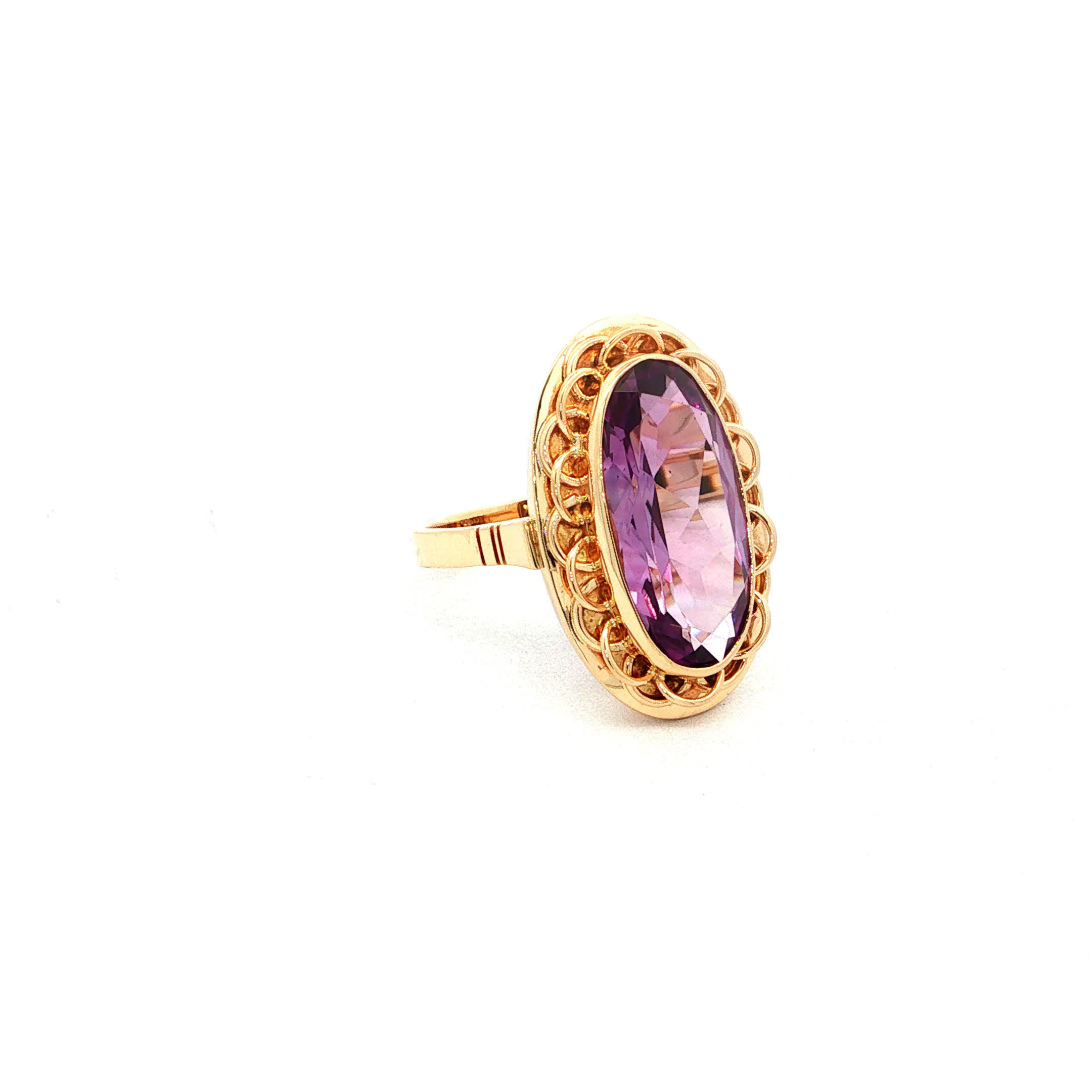 "Amethyst in Rose" - Antiker Ring in 14kt Rosegold mit Amethyst - Juwelier Steiger