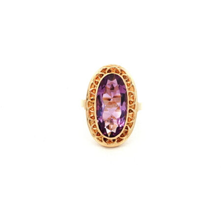 "Amethyst in Rose" - Antiker Ring in 14kt Rosegold mit Amethyst