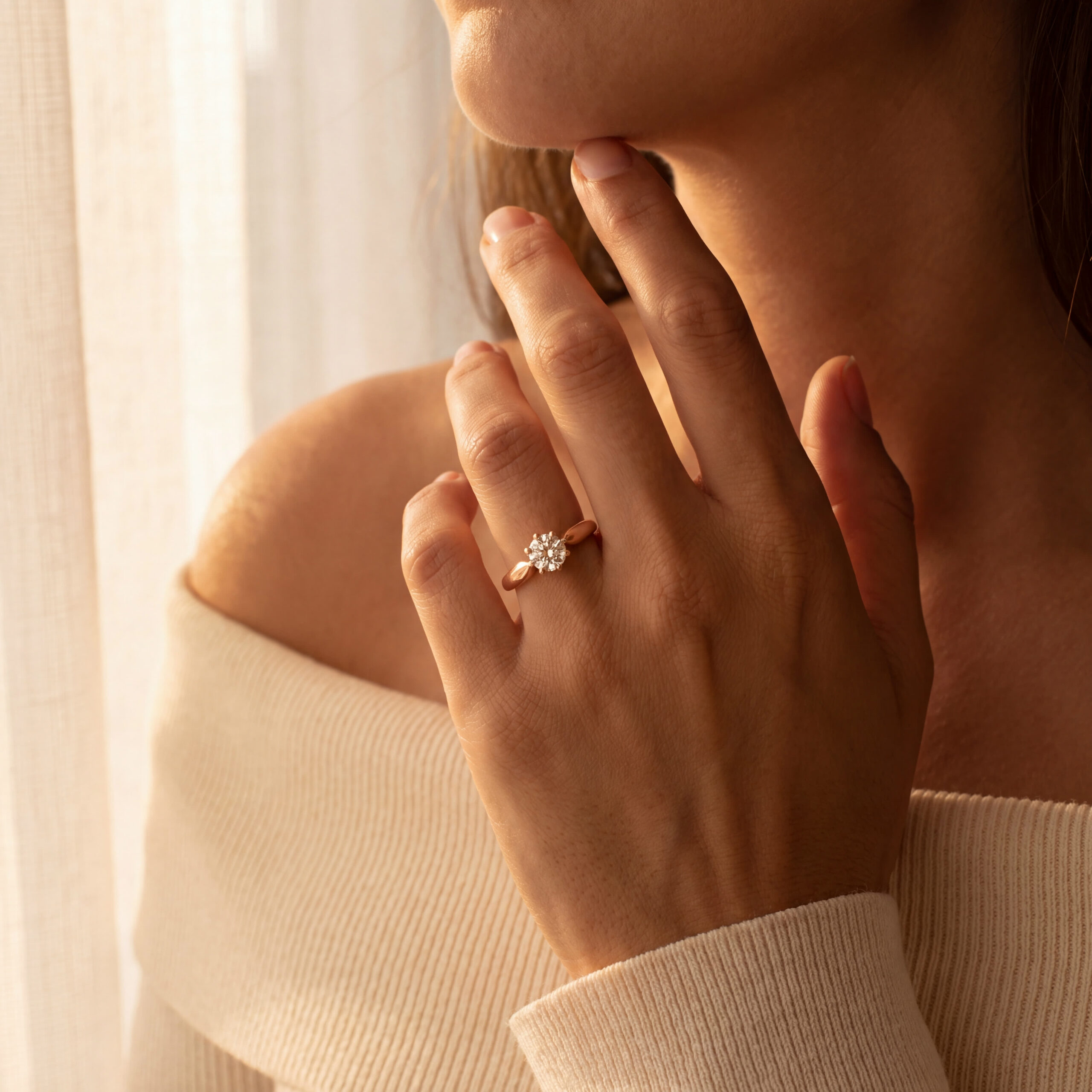 "Antique Spark" - Antiker Ring in 14kt Rosegold mit Diamant im Altschliff ca. 0,35ct - Juwelier Steiger