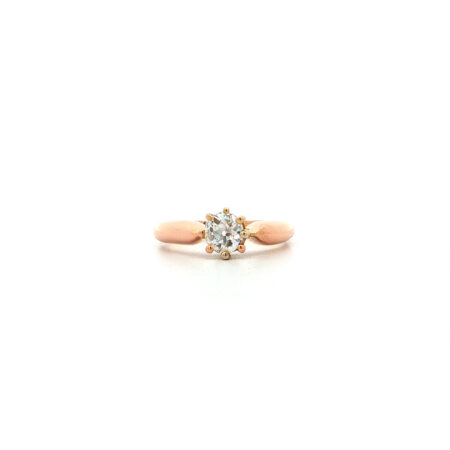 "Antique Spark" - Antiker Ring in 14kt Rosegold mit Diamant im Altschliff ca. 0,35ct