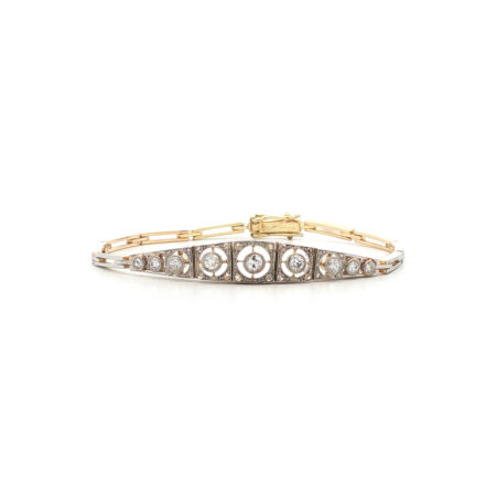 "Art Déco 1925" - Antikes Armband mit Diamanten in 14kt Gelbgold platiniert