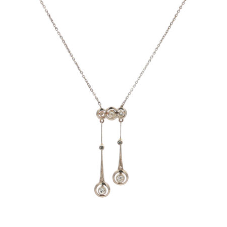"Art Deco Times" - Antikes Collier Platin/Silber mit Diamanten - Juwelier Steiger