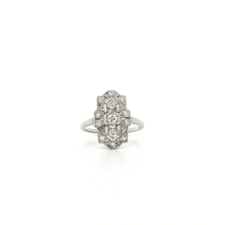 "Berlin Lights 1925" - Antiker Ring in 14kt Weißgold mit Diamanten - Juwelier Steiger