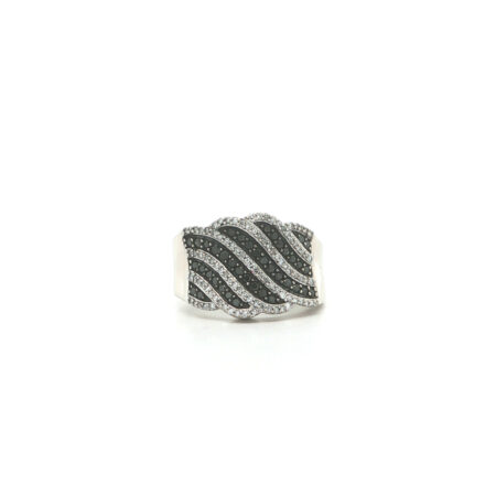 "Black Waves" - Vintage Ring in 14kt Weißgold mit Diamanten - Juwelier Steiger
