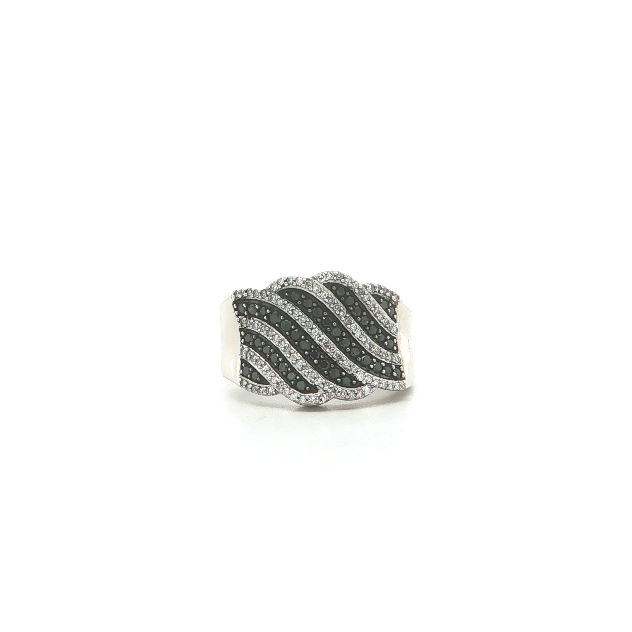 "Black Waves" - Vintage Ring in 14kt Weißgold mit Diamanten - Juwelier Steiger