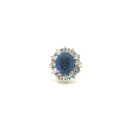 "Blue Romance" - Vintage Ring in 18kt Gelbgold mit blauem Saphir & Brillanten