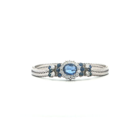 "Blue Soirée" - Vintage Armband in 18kt Weißgold mit Saphiren & Brillanten aus 750er Weißgold - Juwelier Steiger