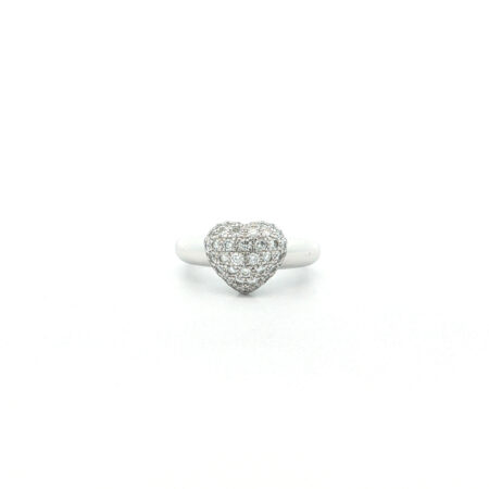 "Chopard Love Heart" - Moderner Ring in 18 Karat Weißgold besetzt mit Brillanten