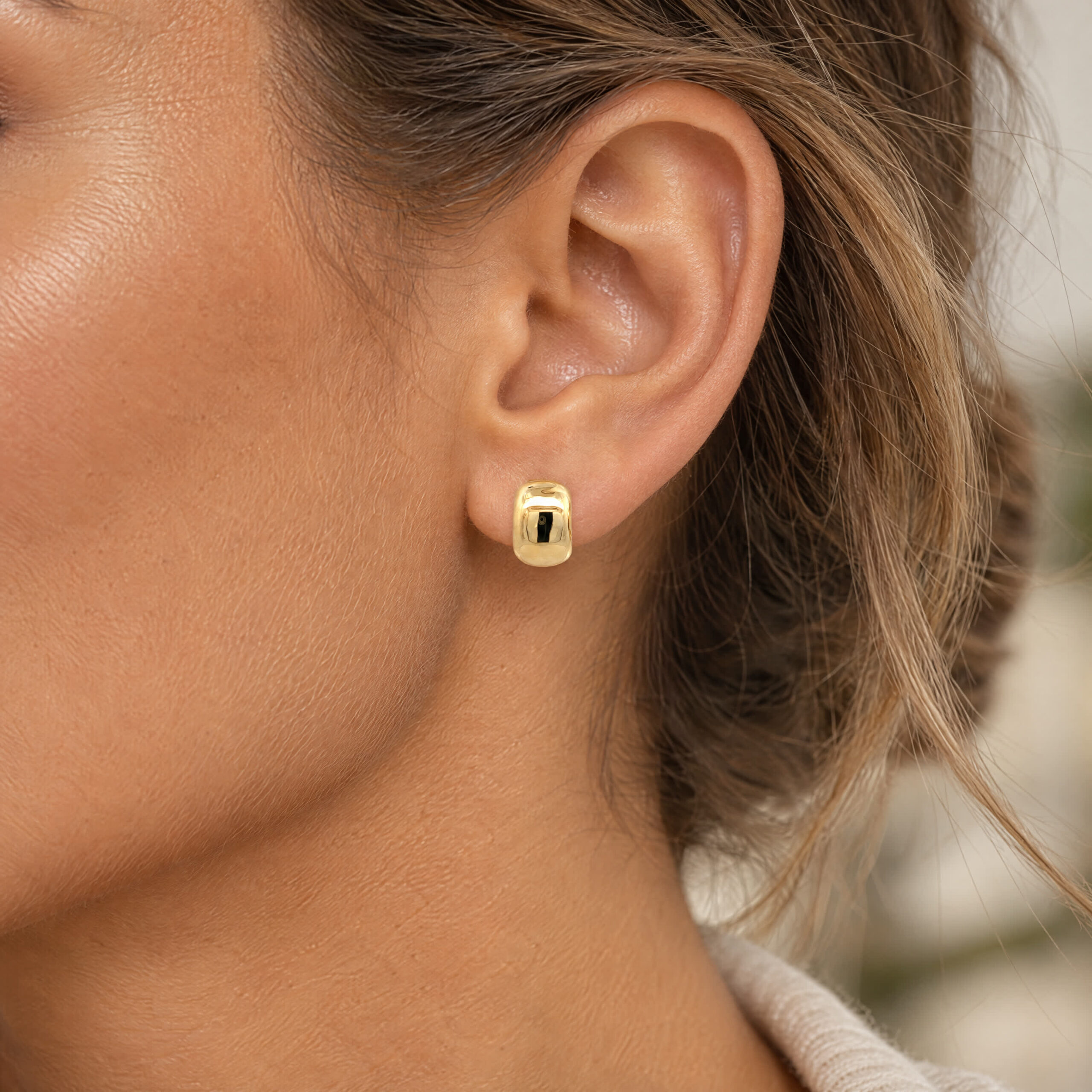 "Classic Chic" - Moderne Ohrstecker in 14kt Gelbgold - Juwelier Steiger