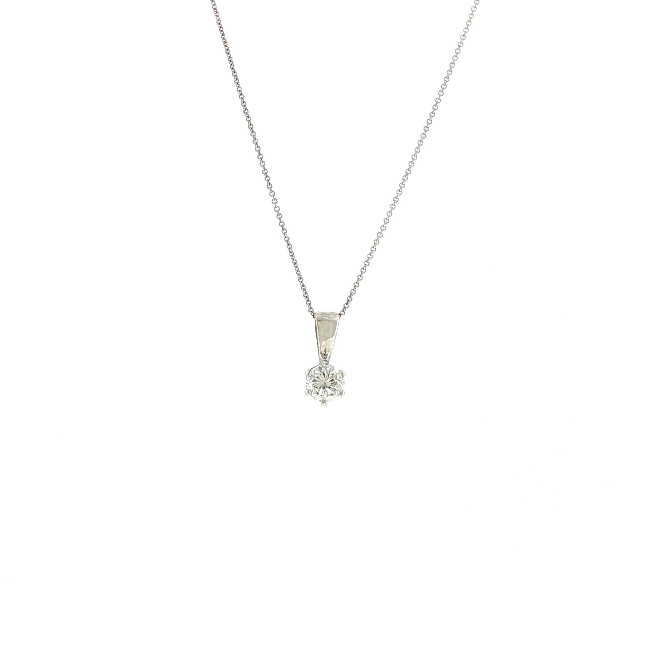 "Classic Spark" - Moderner Anhänger in 14kt Weißgold mit Brillant ca. 0,55ct VVS/H - Juwelier Steiger