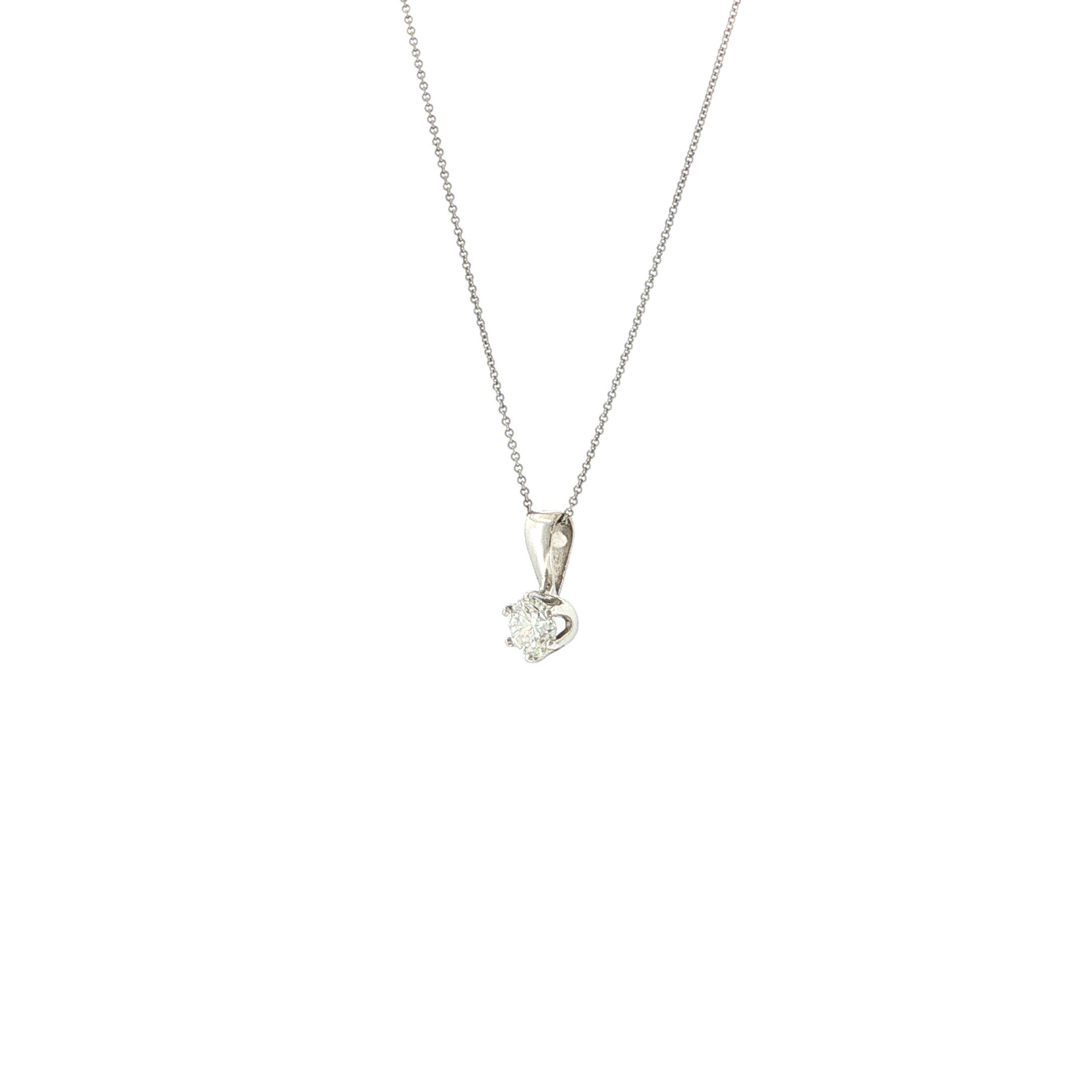 "Classic Spark" - Moderner Anhänger in 14kt Weißgold mit Brillant ca. 0,55ct VVS/H - Juwelier Steiger