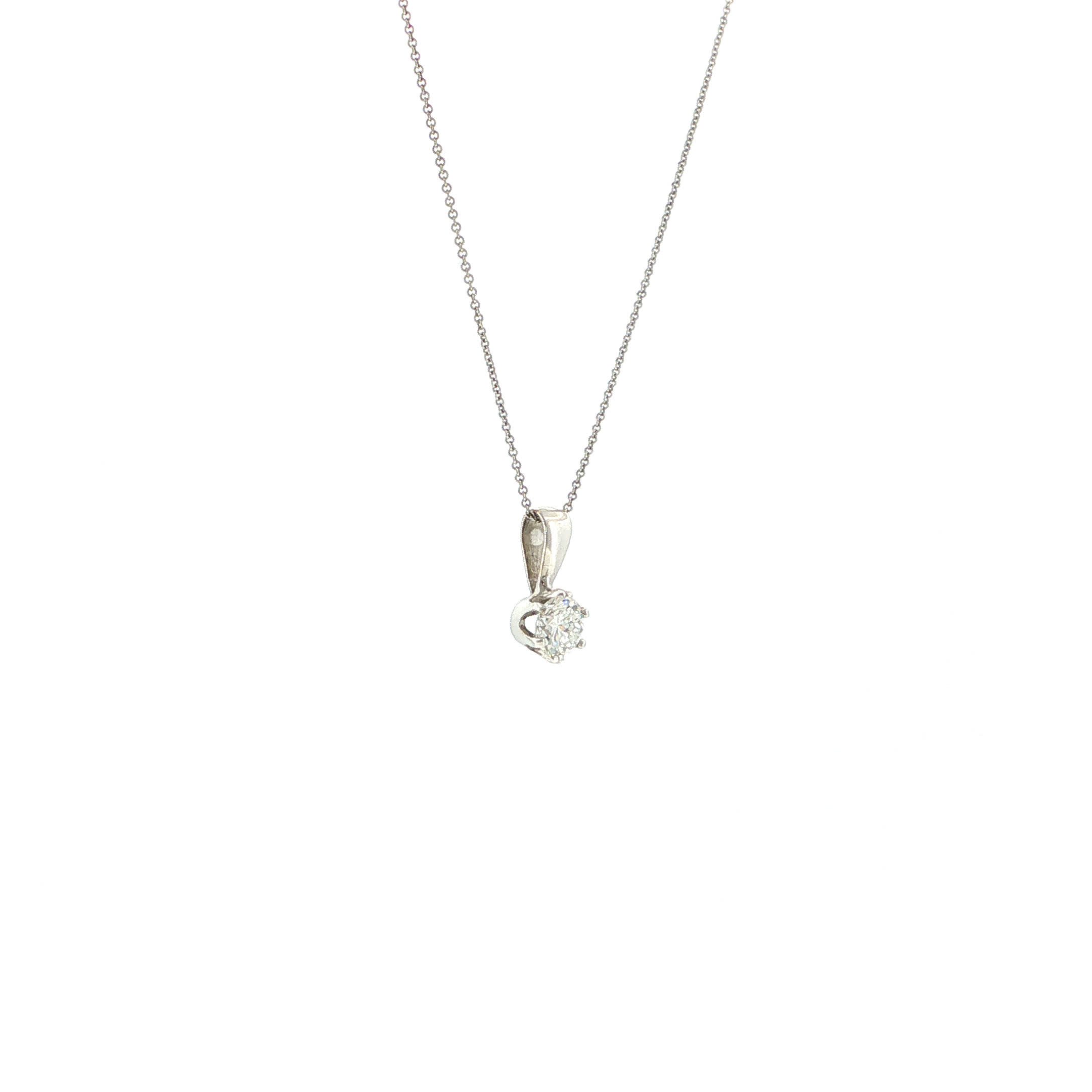 "Classic Spark" - Moderner Anhänger in 14kt Weißgold mit Brillant ca. 0,55ct VVS/H - Juwelier Steiger