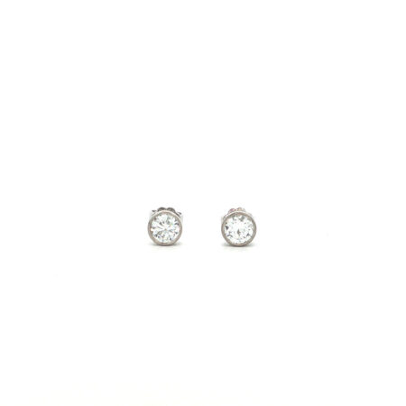 "Classic Sparkle" - Vintage Ohrstecker in Zargenfassung aus 18kt Weißgold mit Brillanten zus. ca. 1,0ct LC/E - Juwelier St...