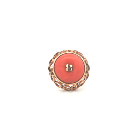 "Coral Amelie" Vintage Ring in 14 Karat Gelbgold mit Koralle - Juwelier Steiger