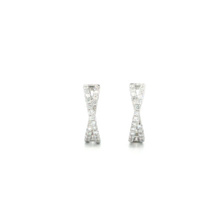 "Crossed" - Moderne Creolen 18 Karat Weißgold zus. 0,91ct Brillanten - Juwelier Steiger