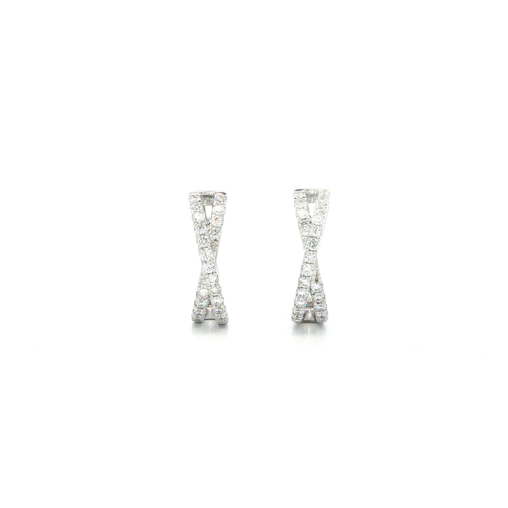 "Crossed" - Moderne Creolen 18 Karat Weißgold zus. 0,91ct Brillanten - Juwelier Steiger