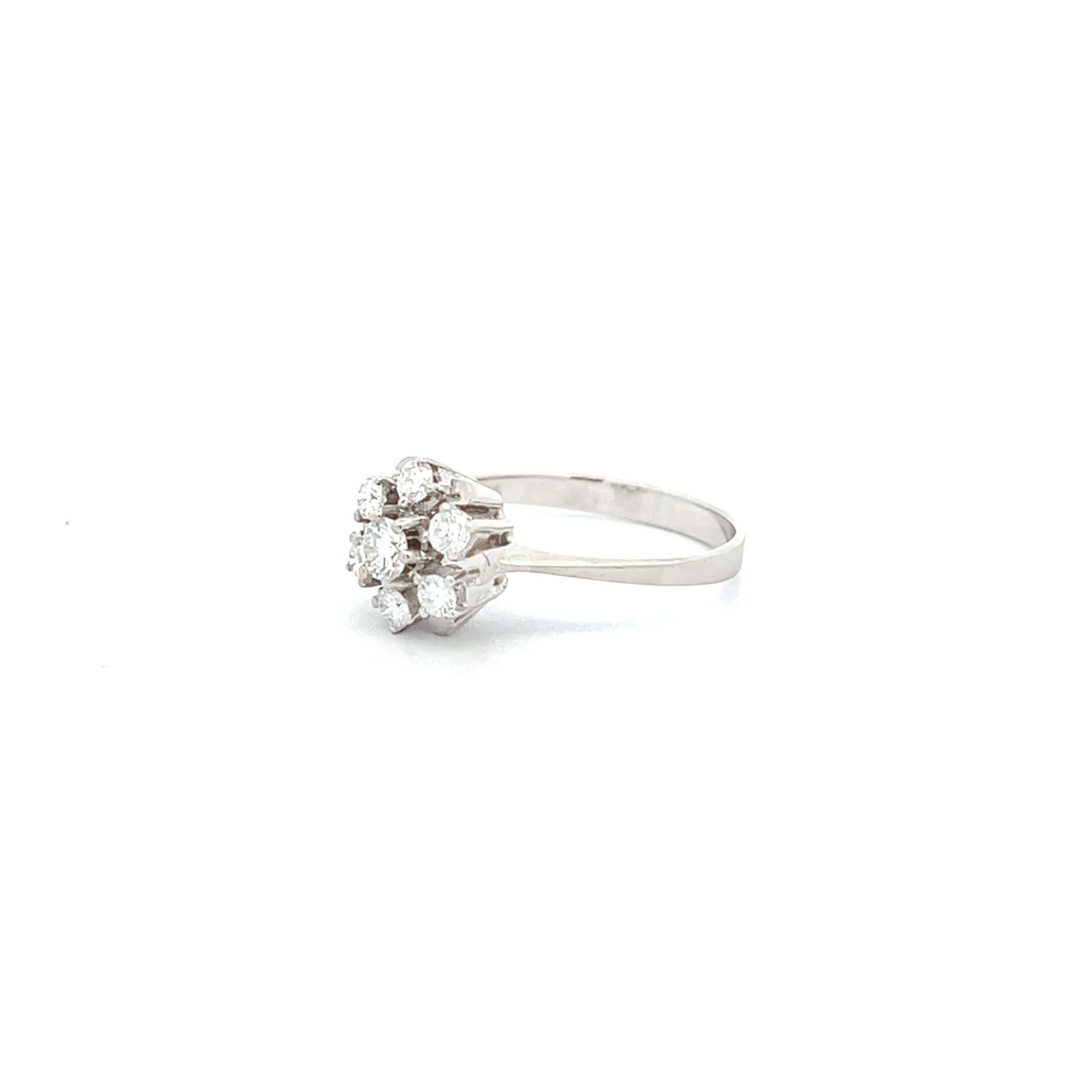 "Daisy Love" - Vintage Ring in 14kt Weißgold mit Brillanten - Juwelier Steiger