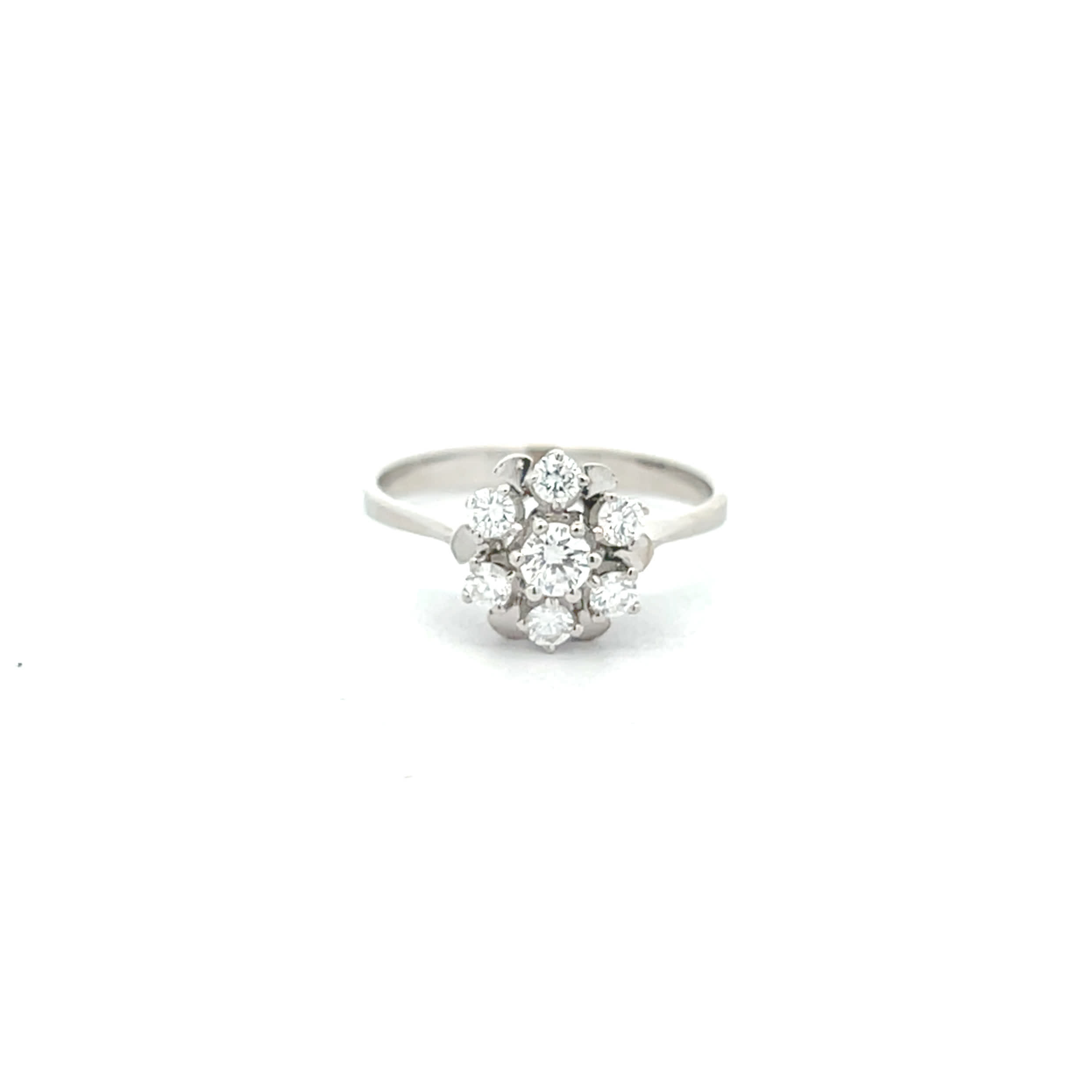 "Daisy Love" - Vintage Ring in 14kt Weißgold mit Brillanten - Juwelier Steiger