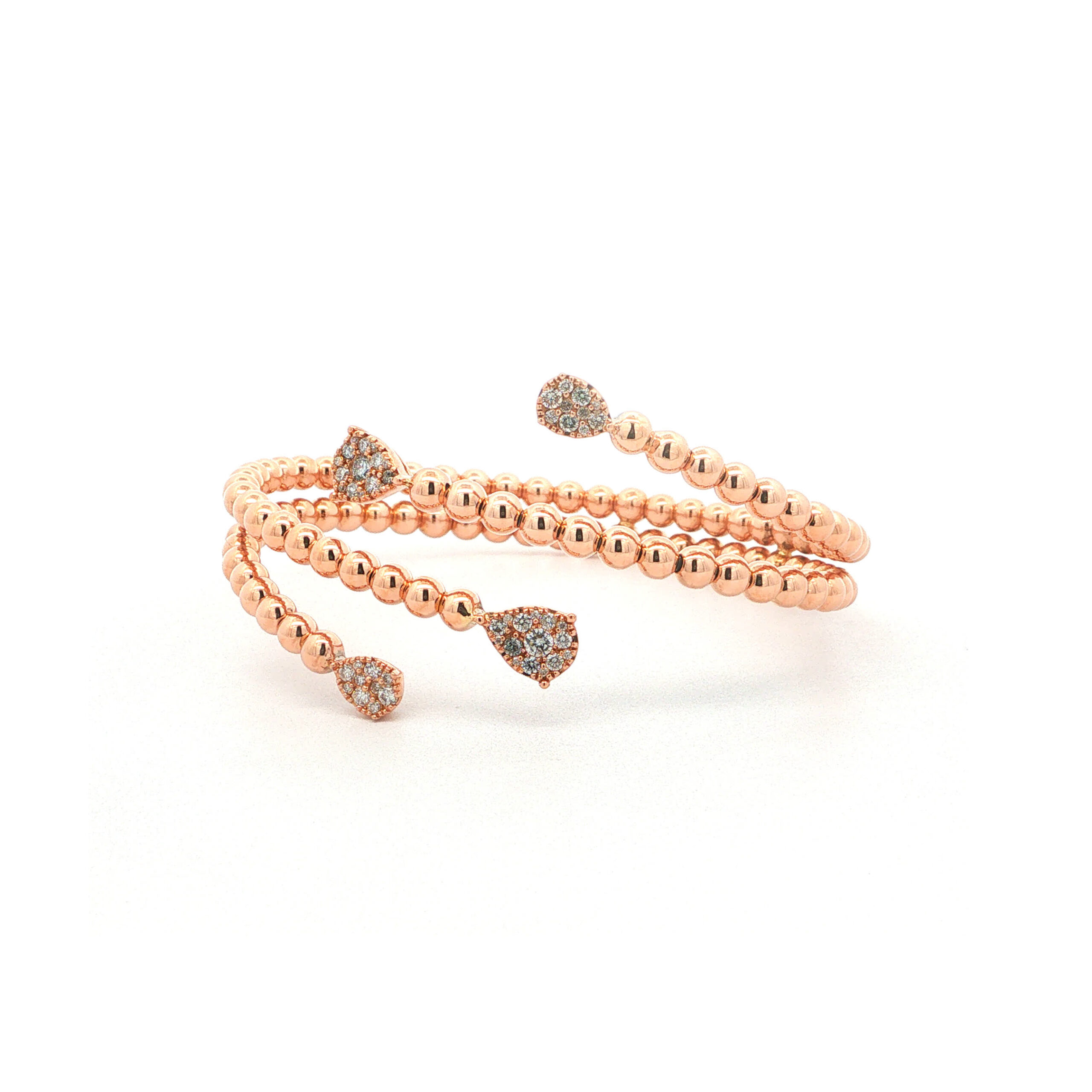 "Dancing Diamonds" - Moderner Armreif in 18kt Rosegold mit Brillanten zus. ca. 0,50ct aus 750er Roségold - Juwelier Steiger