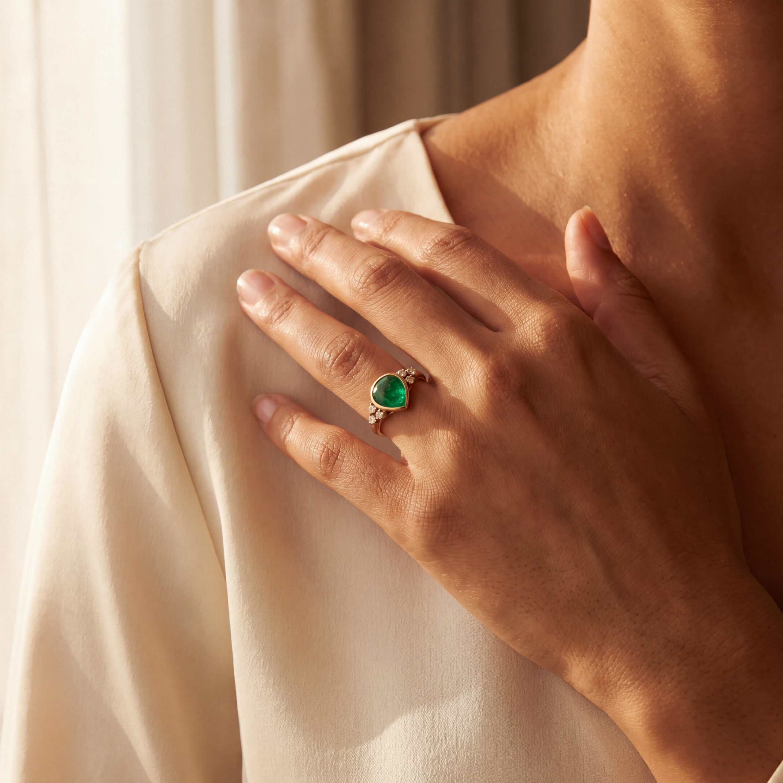 "Deep Green" Vintage Ring in18 Karat Gelbgold mit Smaragd - Juwelier Steiger