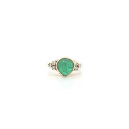 "Deep Green" - Vintage Ring in18 Karat Gelbgold mit Smaragd