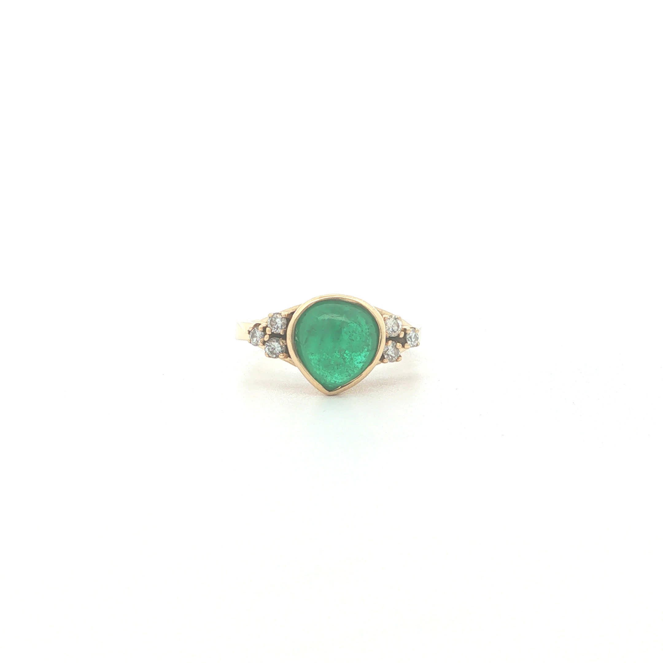 "Deep Green" Vintage Ring in18 Karat Gelbgold mit Smaragd - Juwelier Steiger