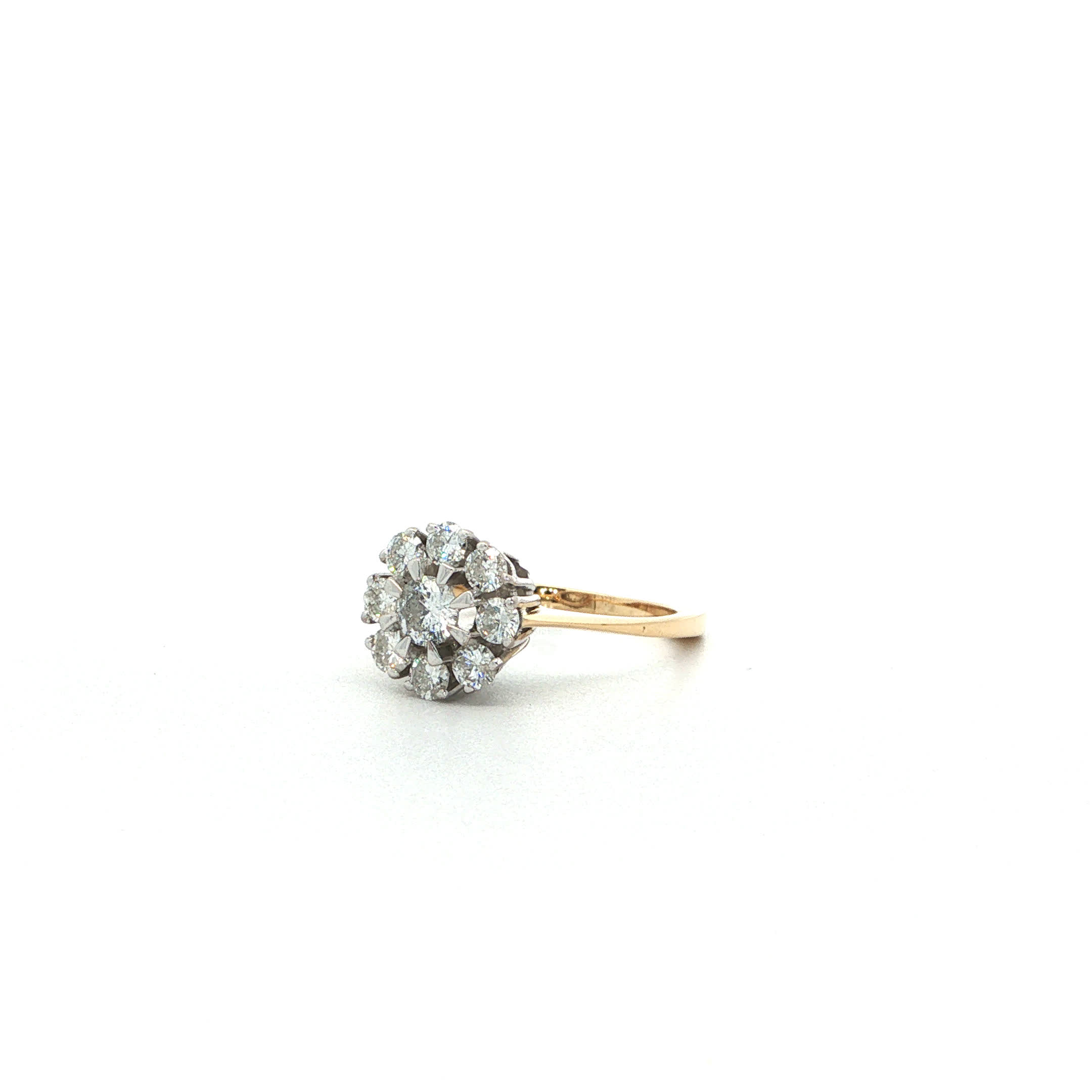 "Diamond Blossom" - Vintage Ring in 18kt Gelbgold mit Brillanten zus. 0,76ct - Juwelier Steiger