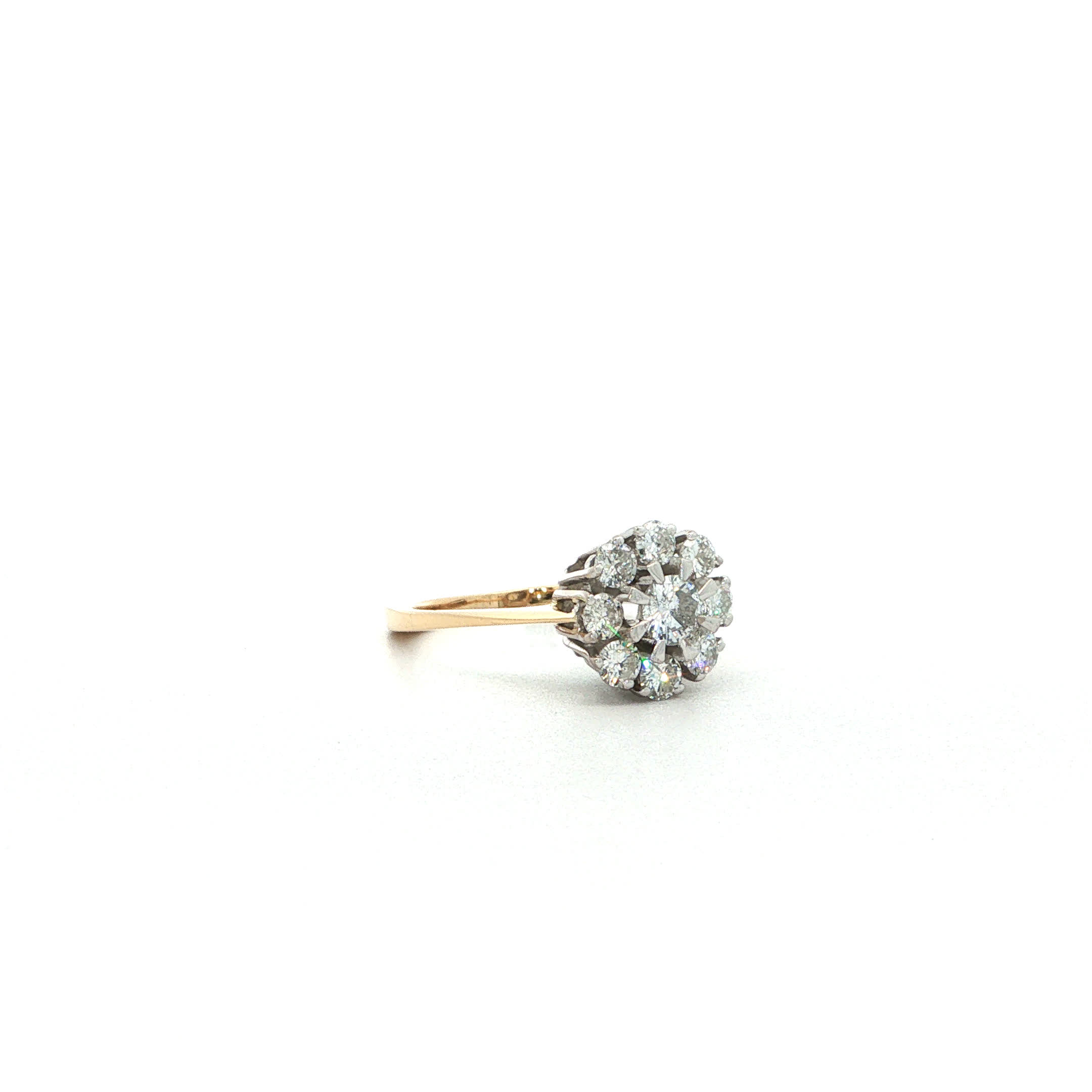 "Diamond Blossom" - Vintage Ring in 18kt Gelbgold mit Brillanten zus. 0,76ct - Juwelier Steiger