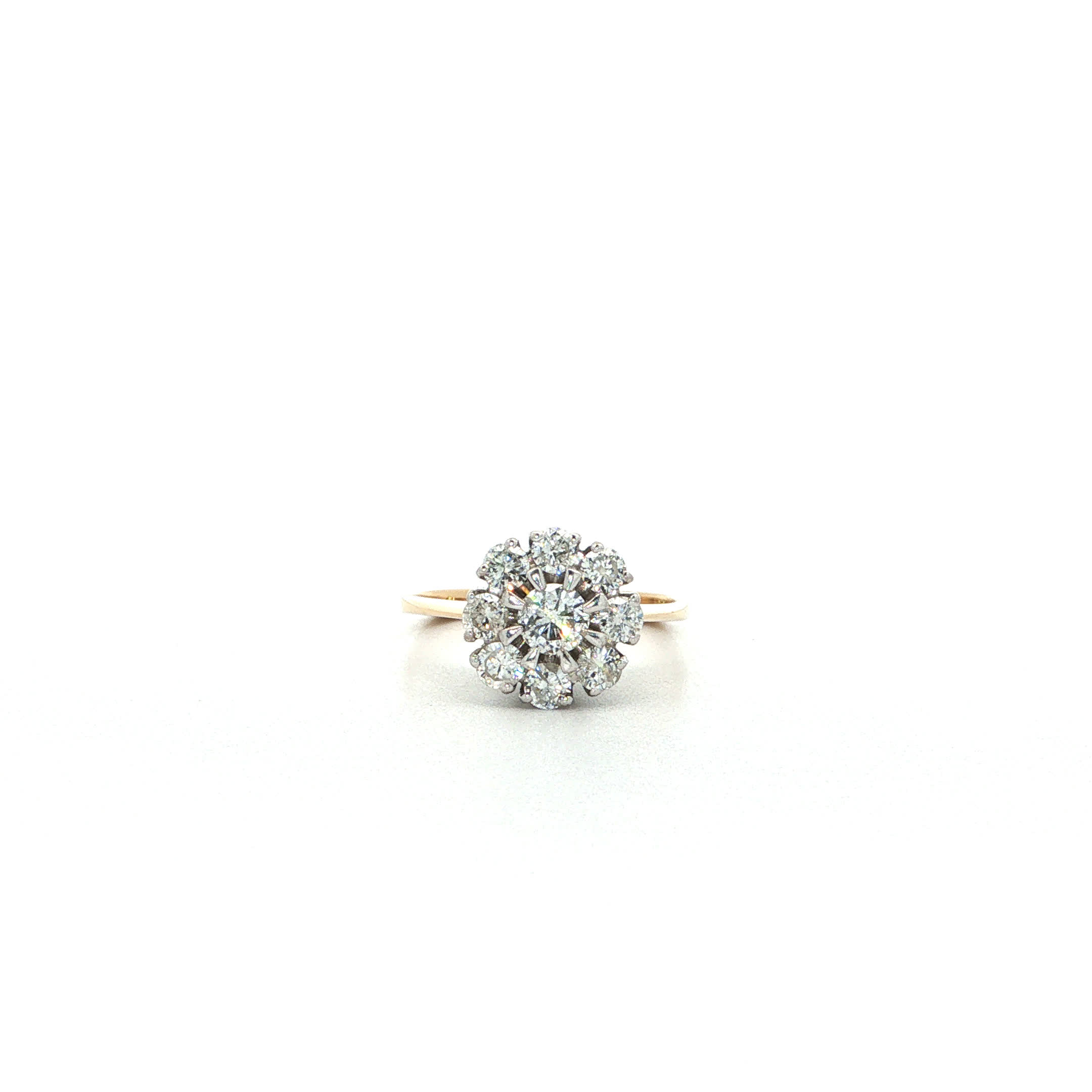 "Diamond Blossom" - Vintage Ring in 18kt Gelbgold mit Brillanten zus. 0,76ct - Juwelier Steiger
