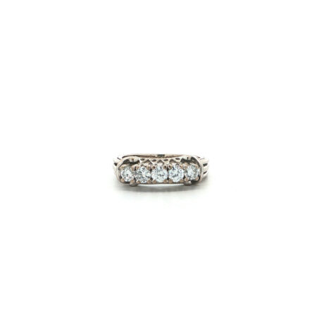 "Diamond Boulevard" - Vintage Ring 18 Karat Weißgold Ring mit Diamanten