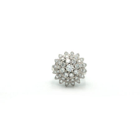 "Diamond Dahlia" - Vintage Ring in 18kt Weißgold mit Brillanten