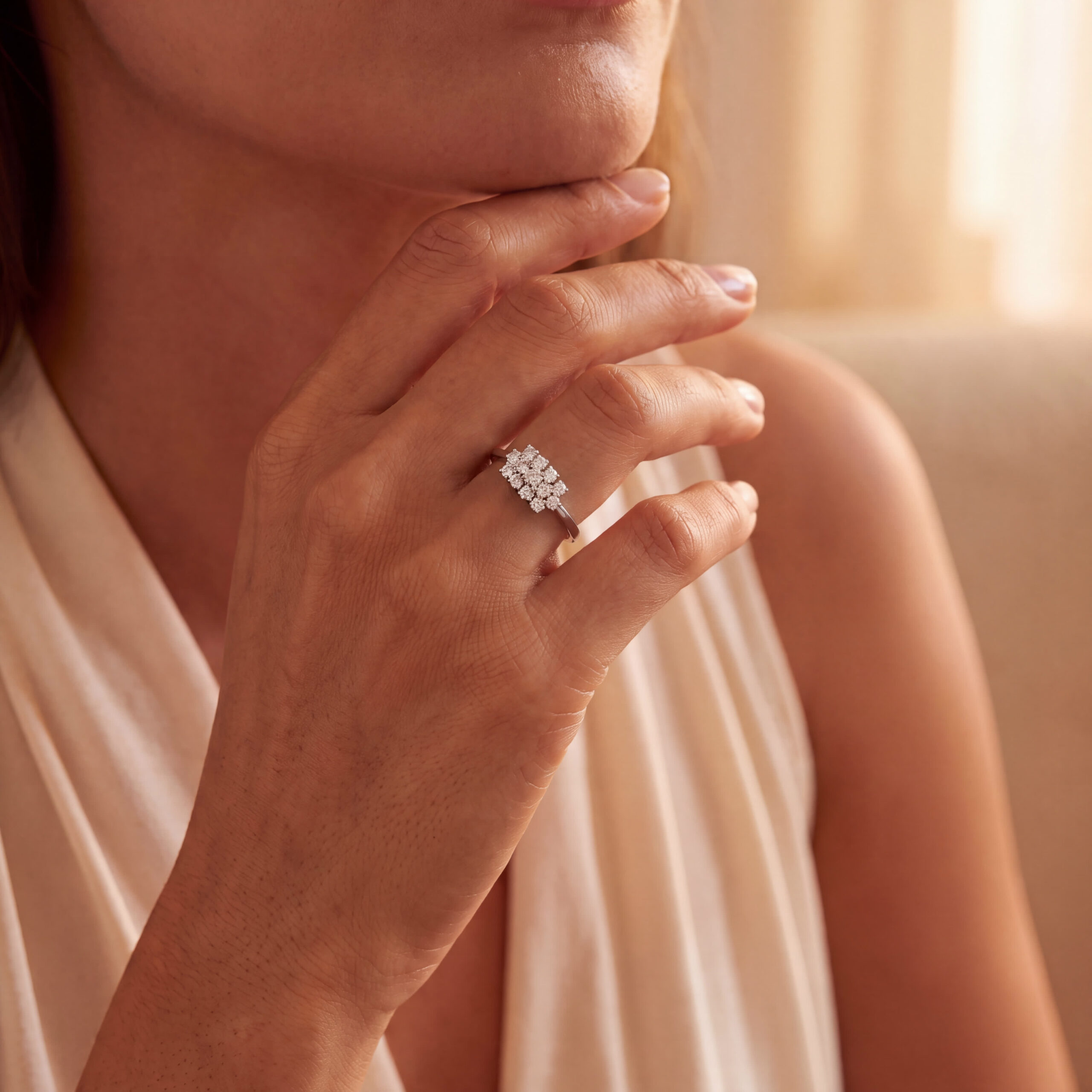 "Diamond Mosaic" - Vintage Ring in 14kt Weißgold mit Brillanten zus. ca. 0,78ct - Juwelier Steiger